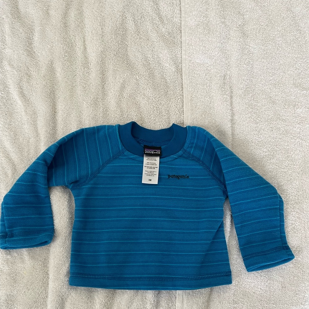 Patagonia 3mo blue synchilla fleece long sleeve shirt